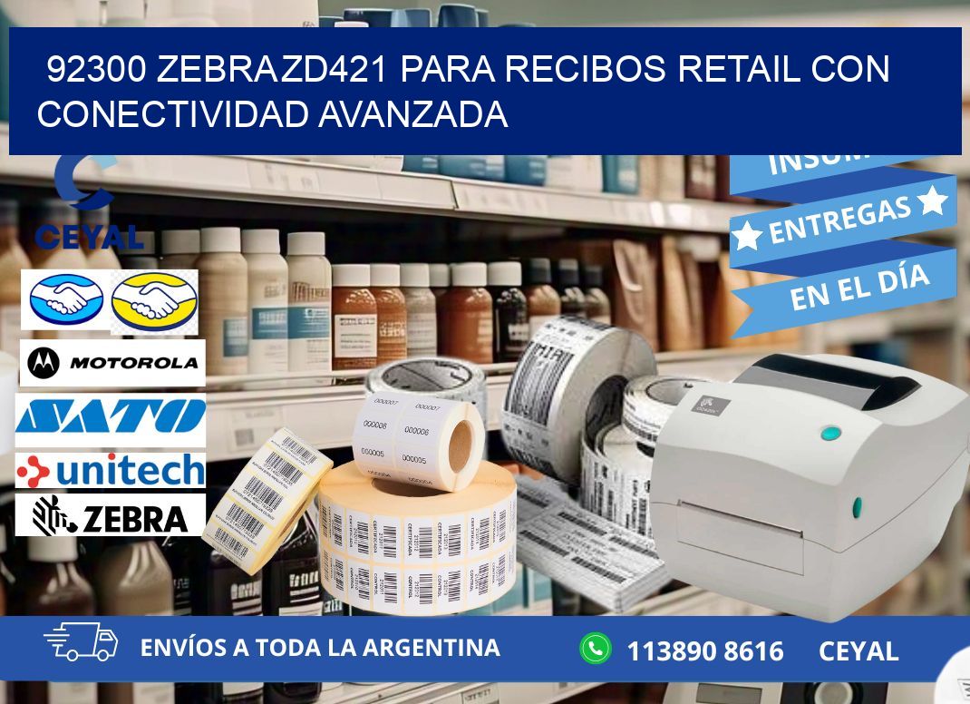 92300 Zebra ZD421 para recibos retail con conectividad avanzada